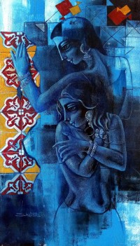 Shaista Momin, Untitled, 24 x 42 Inch, Acrylic on Canvas, Figurative Painting, AC-SHM-031
